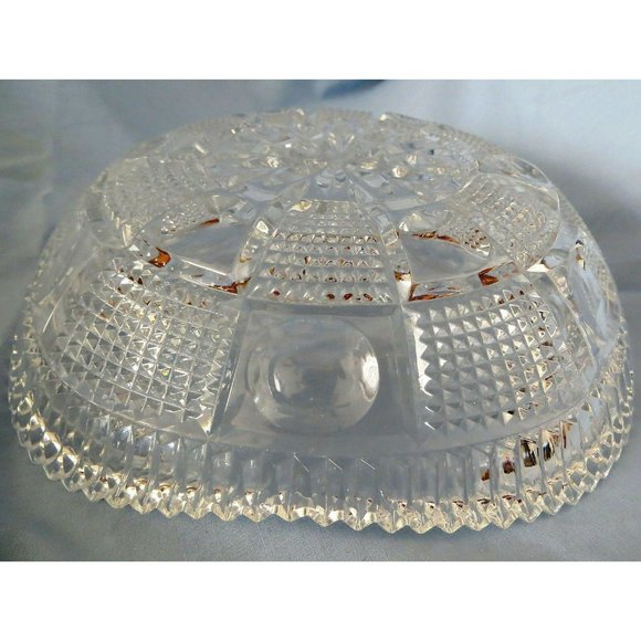 Vintage Candy Dish Cut Glass Square Knobby Sawtooth Pattern Bowl JE62 - Picture 6 of 6
